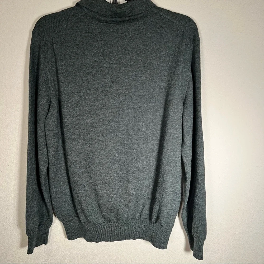 Ponte Vecchio Men's Olive Green Knit Polo Sweater - Picture 3 of 10